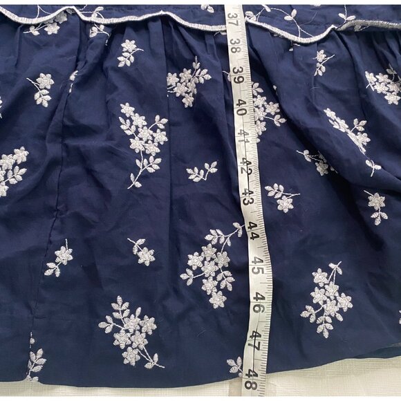 Ann Taylor Floral tiered heavily Embroidered Navy Blue Midi Dress Size 2 NWT - Picture 10 of 12